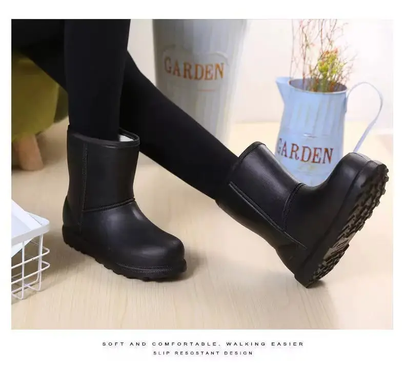 Women Fleece Lined Winter Boots Waterproof Rain Boots — feature 20
