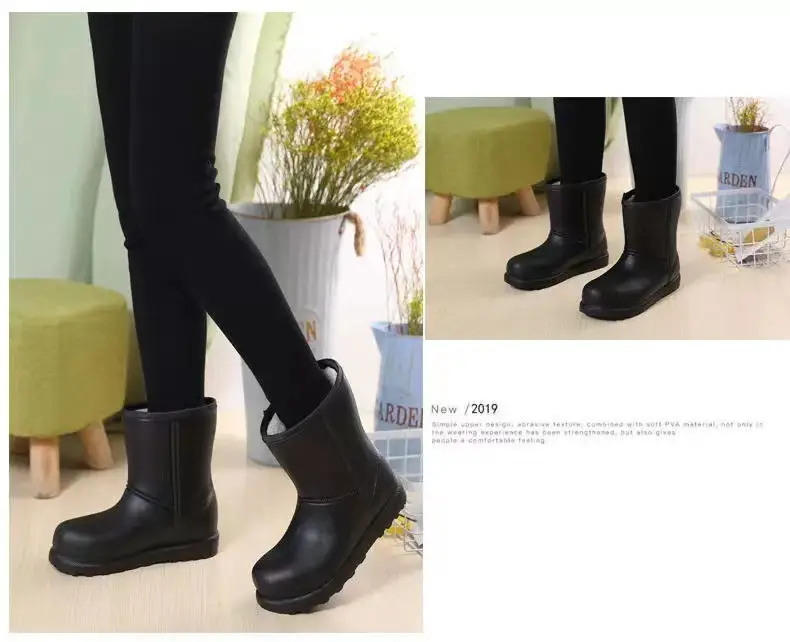 Women Fleece Lined Winter Boots Waterproof Rain Boots — feature 8