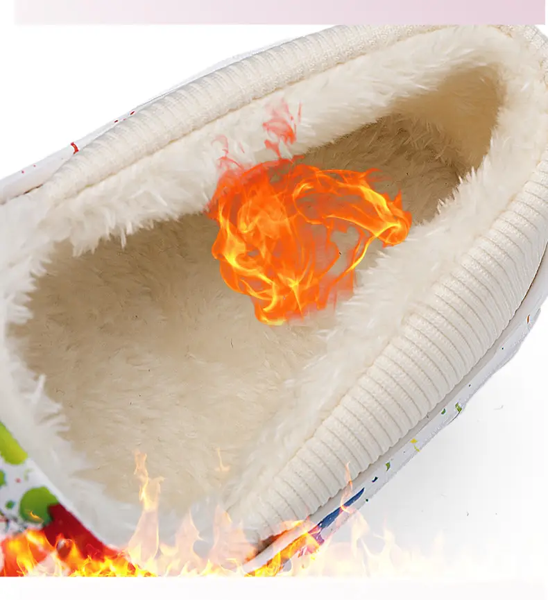 New style casual cotton-padded slippers men's winter shit feeling fleece-lined warm cotton-padded shoes couple slippers furry slippers — feature 7