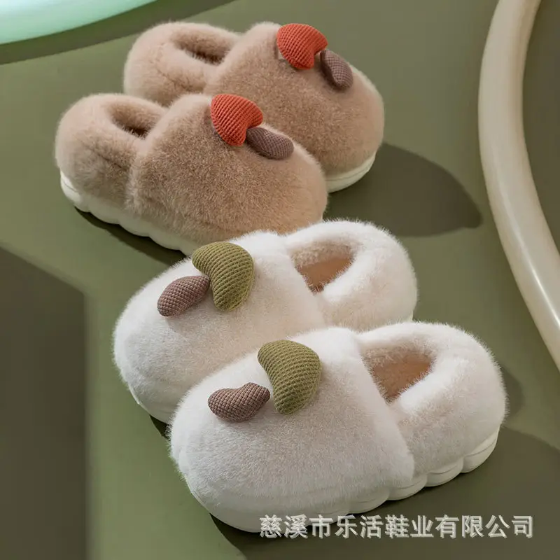 Slippers Wholesale 2024 Thick-soled Winter Mushroom Cotton Slippers Indoor Warm Plush Men's Shoes Couple Non-slip Home Slippers Women - Image 8