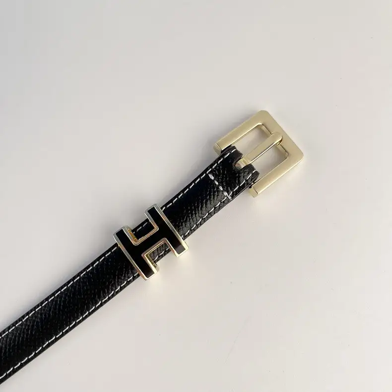 Women's Genuine Leather Belt焦糖色 Gold Buckle — feature 5