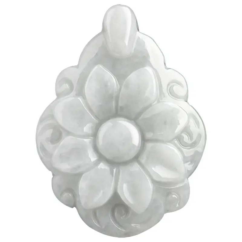 Waxy Jade Floral Pendant for Men Women - Image 5