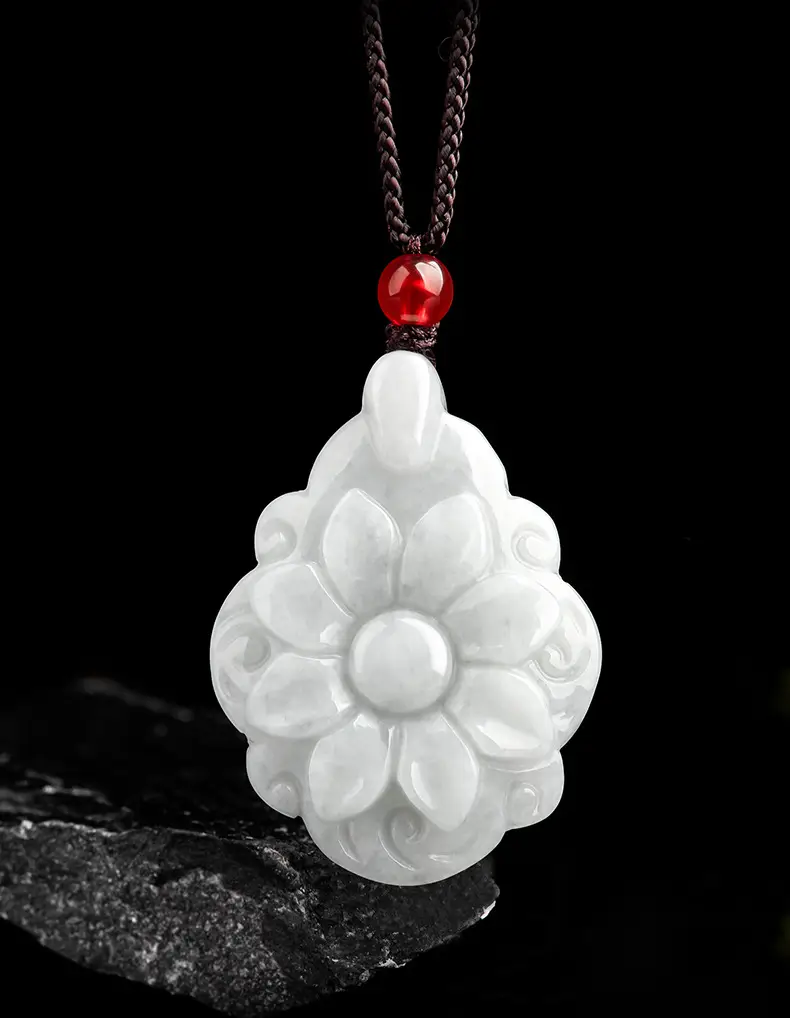Waxy Jade Floral Pendant for Men Women — feature 1