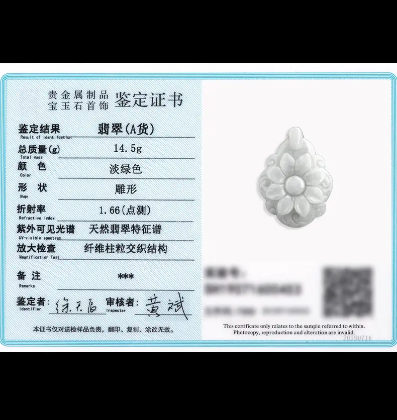 Waxy Jade Floral Pendant for Men Women — feature 12