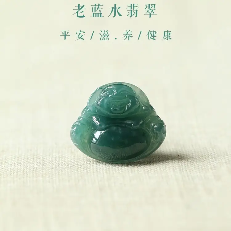 Natural Genuine A-Grade Burmese Jadeite Buddha Statue - Image 3