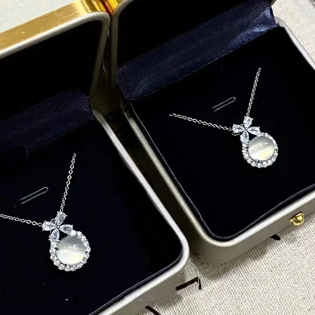 Silver Diamond Ice Horse Pendant Light Necklace for Women - Image 8
