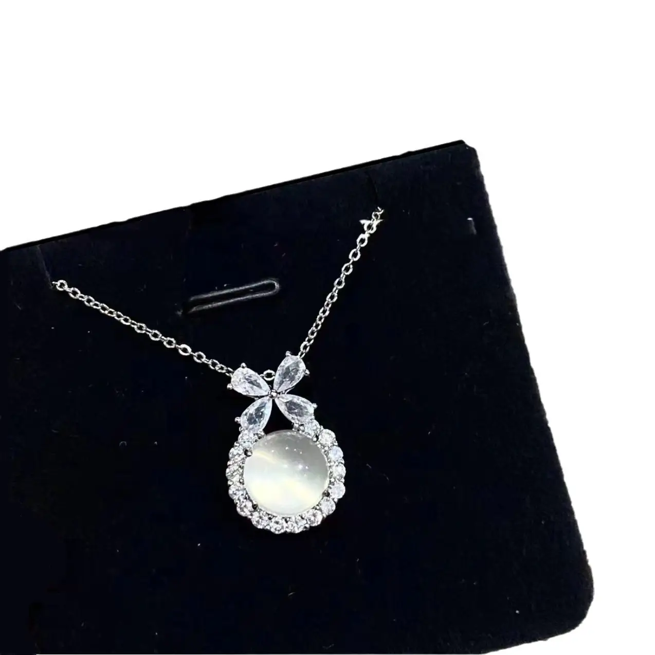 Silver Diamond Ice Horse Pendant Light Necklace for Women - Image 11