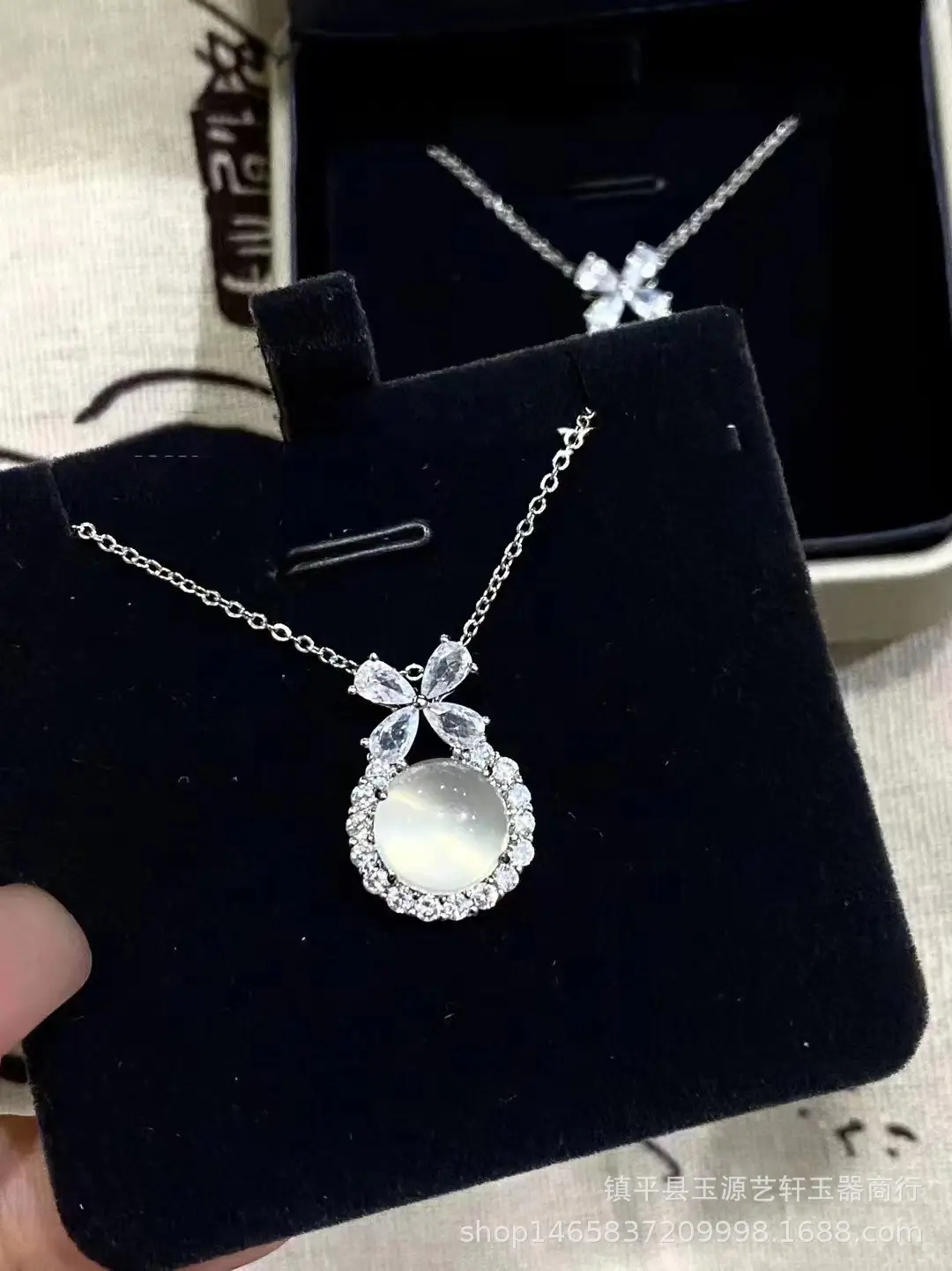 Silver Diamond Ice Horse Pendant Light Necklace for Women — feature 5
