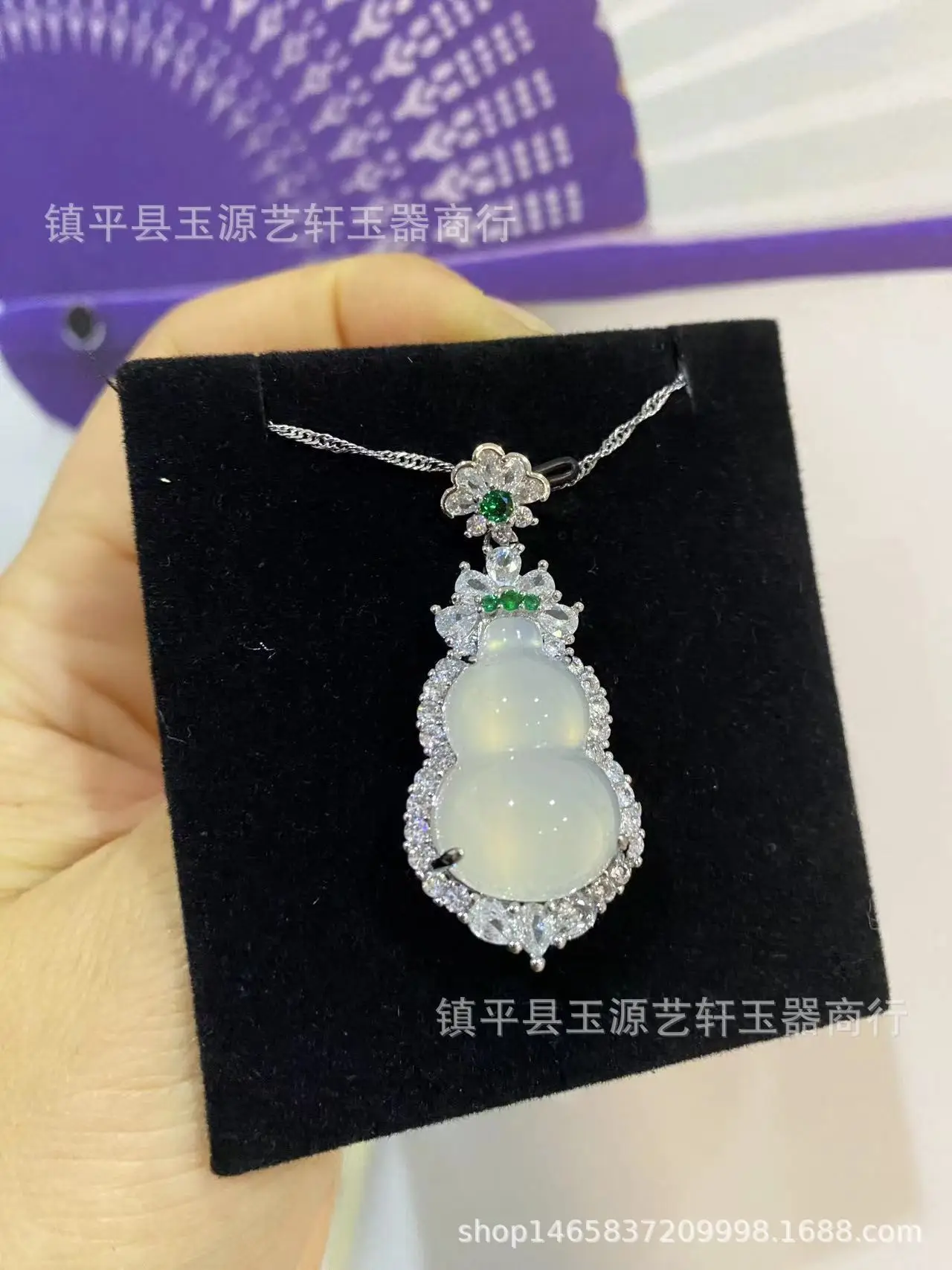Silver Diamond Ice Horse Pendant Light Necklace for Women — feature 6