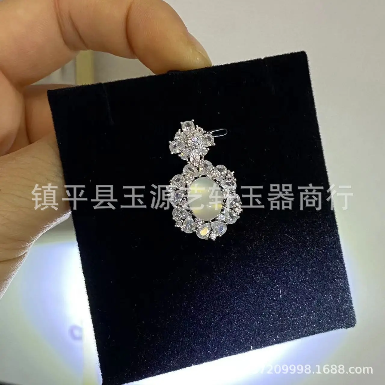 Silver Diamond Ice Horse Pendant Light Necklace for Women - Image 4
