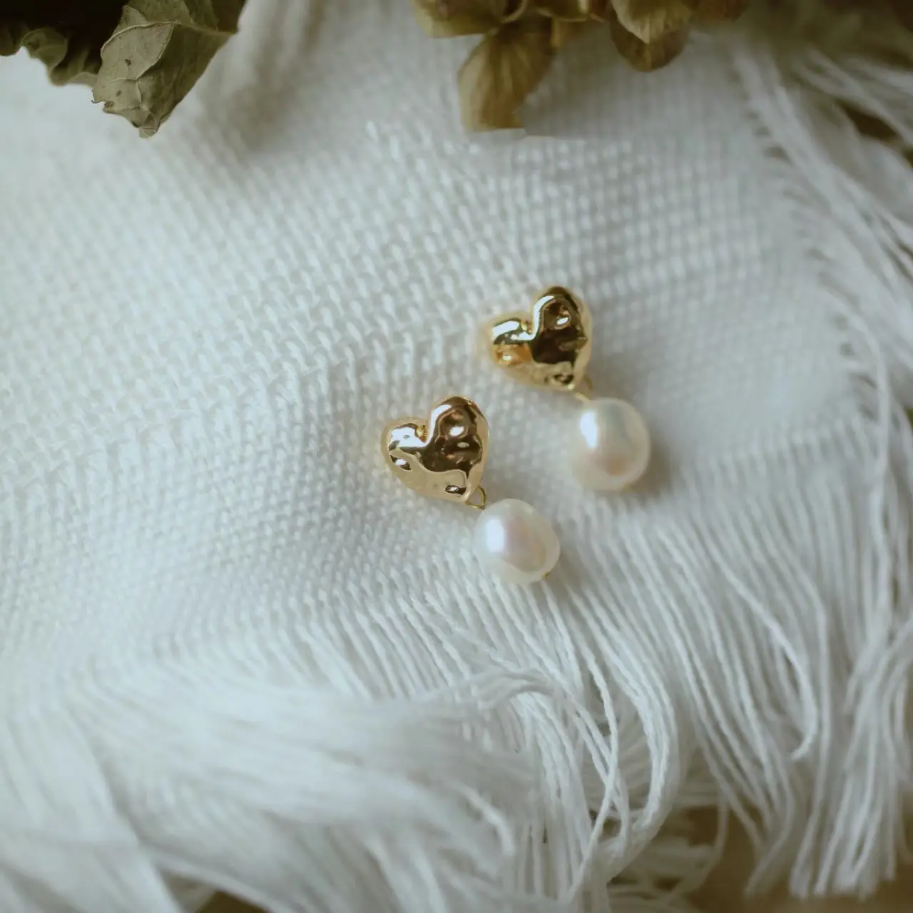 Gold Crown Pearl Earrings for Women - Image 3