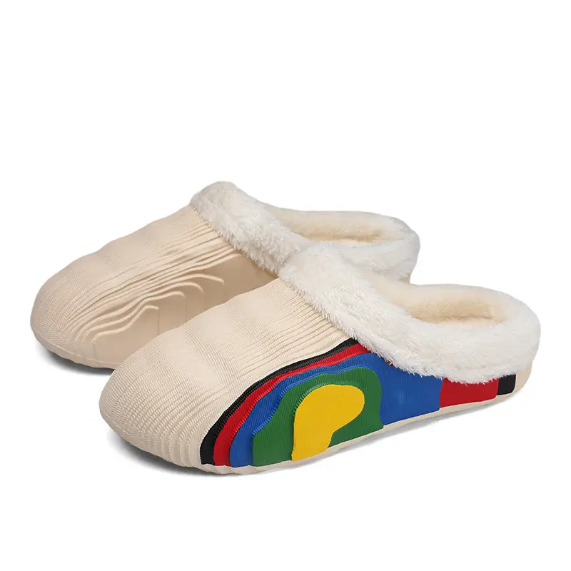 Cotton slippers men's winter new casual fashion home fleece-lined warm closed toe waterproof couple cotton slippers trendy cross-border - Image 5