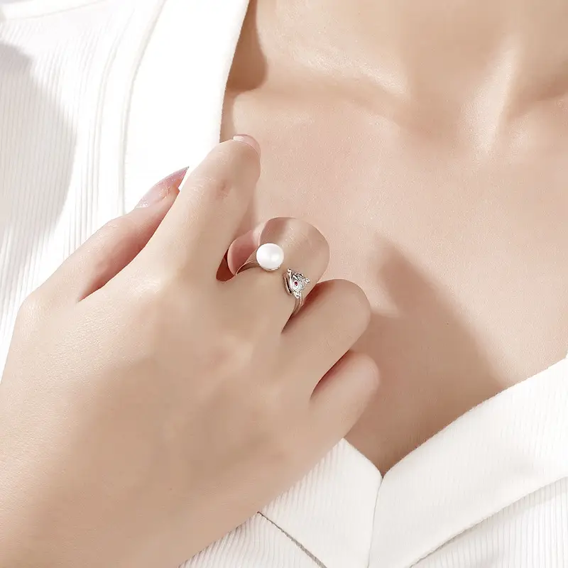 Joker Fresh Water Pearl Finger Ring Gold Plated