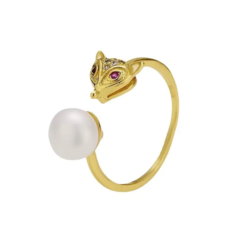 Joker Fresh Water Pearl Finger Ring Gold Plated