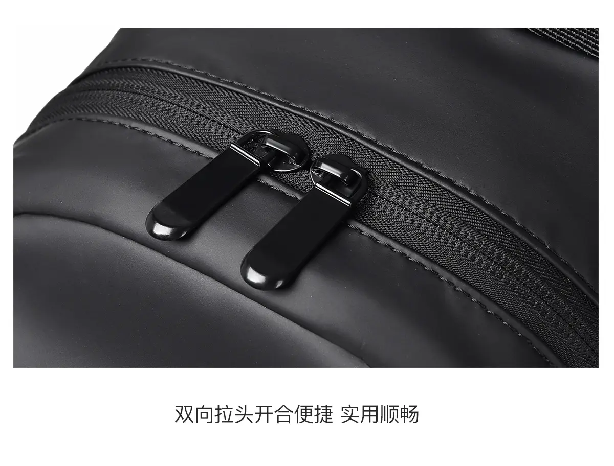 Men's Grey Crossbody Travel Bag with Purple Accents — feature 24