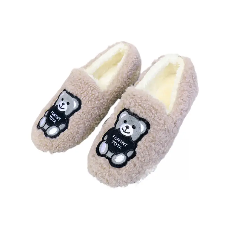 2026 New Furry Women's Shoes Autumn and Winter Bear Loafers Fashionable Versatile Plush Flat Cotton Shoes Student Cotton Slippers - Image 10