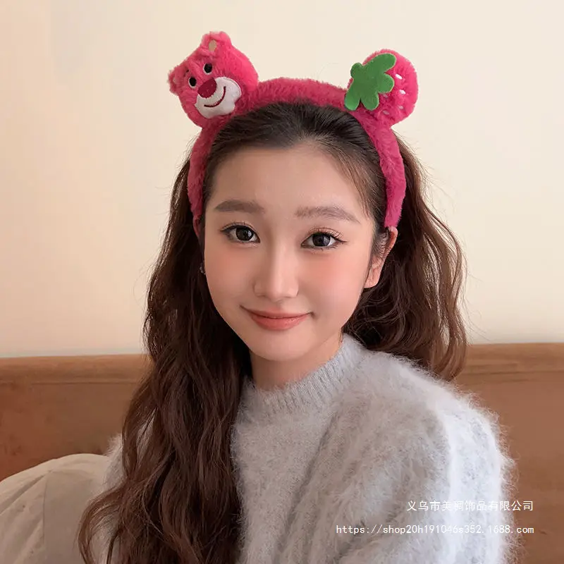 Plush Strawberry Bear Headband for Women - Image 27