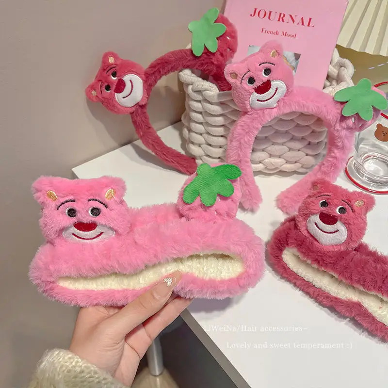 Plush Strawberry Bear Headband for Women - Image 29