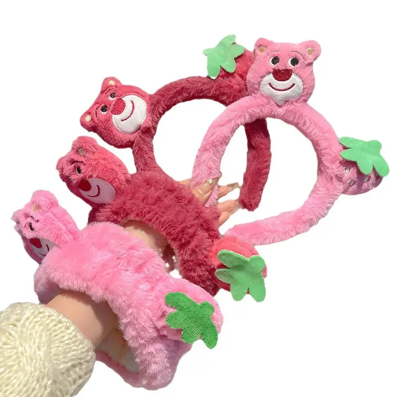 Plush Strawberry Bear Headband for Women - Image 30
