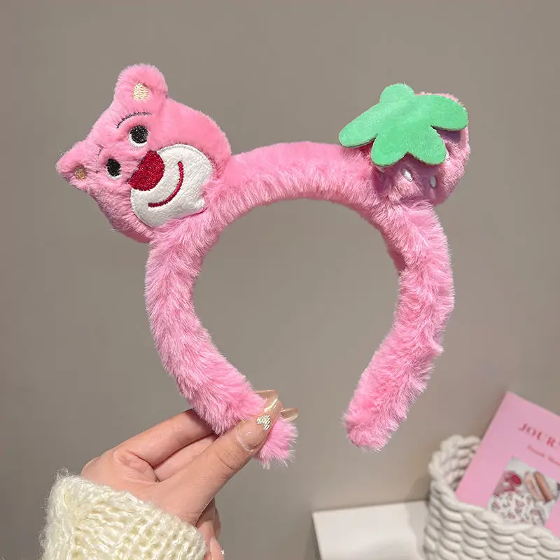 Plush Strawberry Bear Headband for Women - Image 3