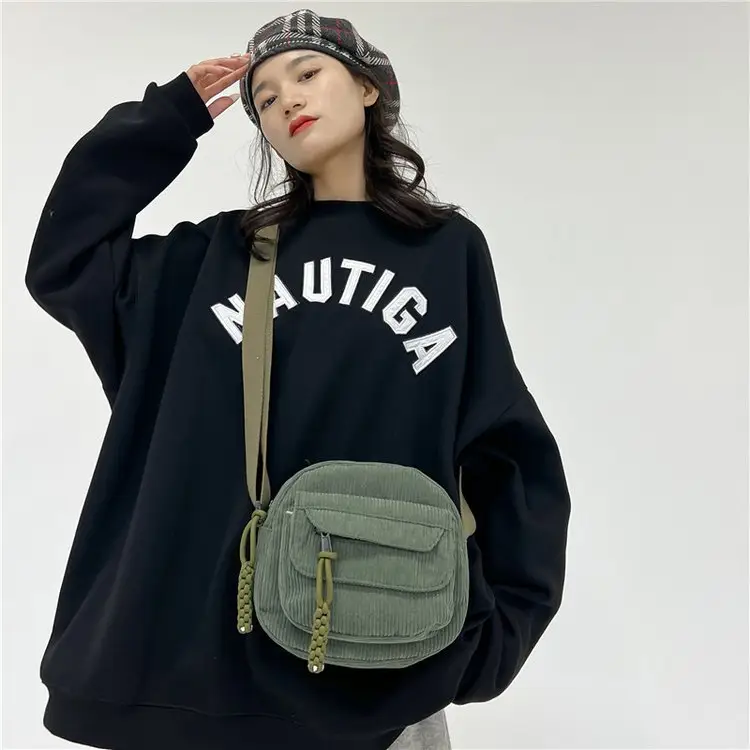 2024 Spring Corduroy Shoulder Messenger Bag Cream — feature 54