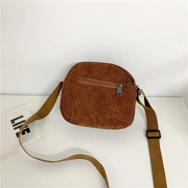 2024 Spring Corduroy Shoulder Messenger Bag Cream — feature 59