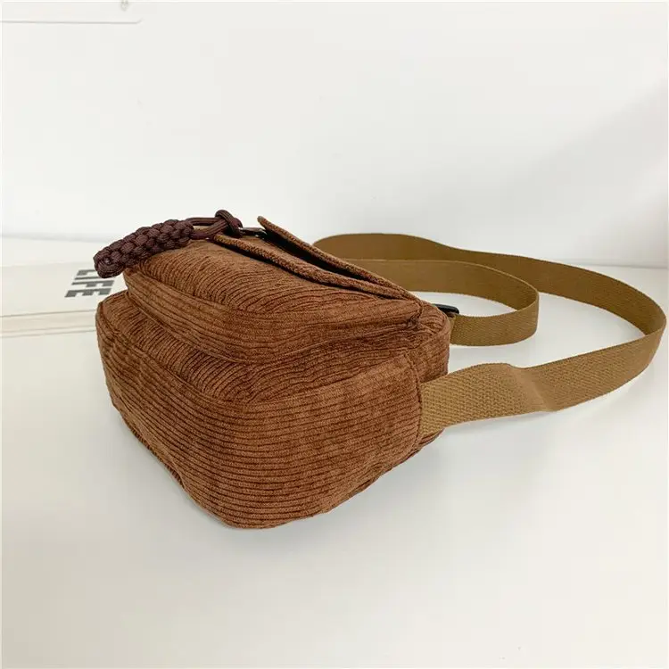 2024 Spring Corduroy Shoulder Messenger Bag Cream — feature 61