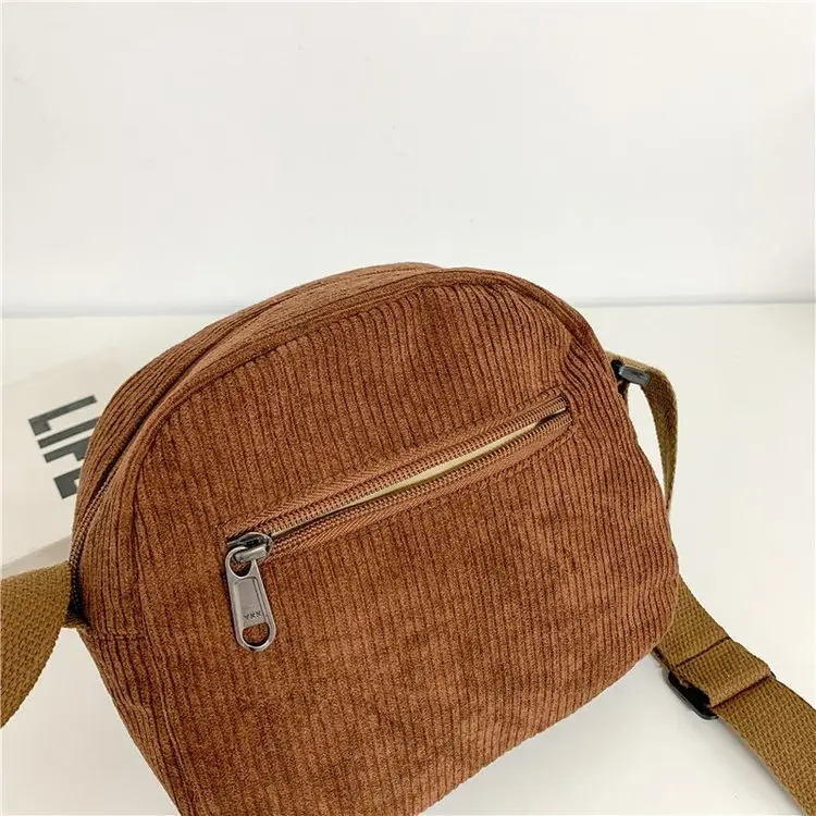2024 Spring Corduroy Shoulder Messenger Bag Cream — feature 63