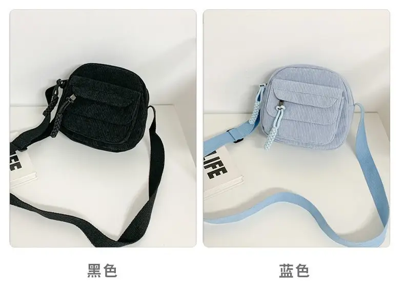 2024 Spring Corduroy Shoulder Messenger Bag Cream — feature 7