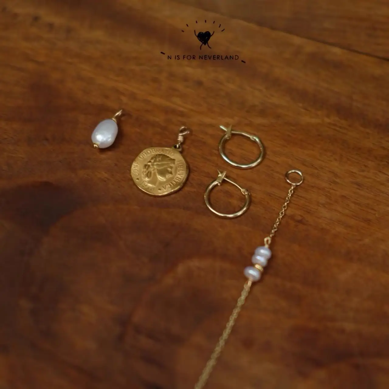Retro Greek Copper Coins Pearl Earrings Set - Image 3