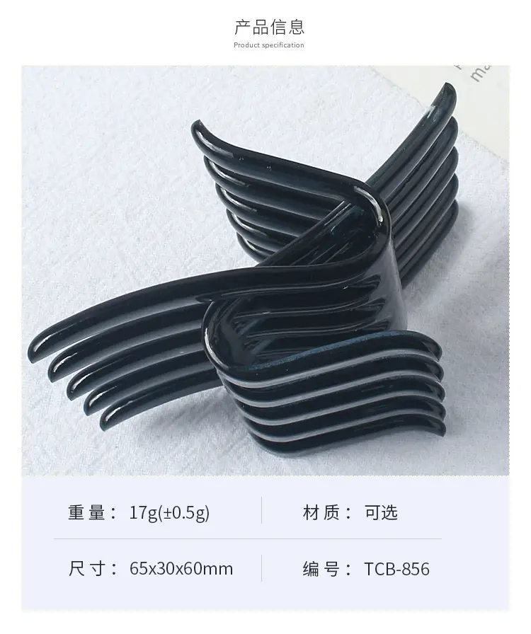 5-Tooth Cross Hairpin for Women Blue Wholesale — feature 6