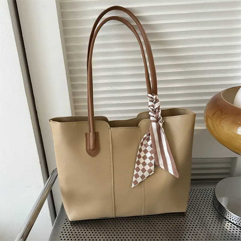 Retro Silk Scarf Handbag Brown 2023 - Image 9