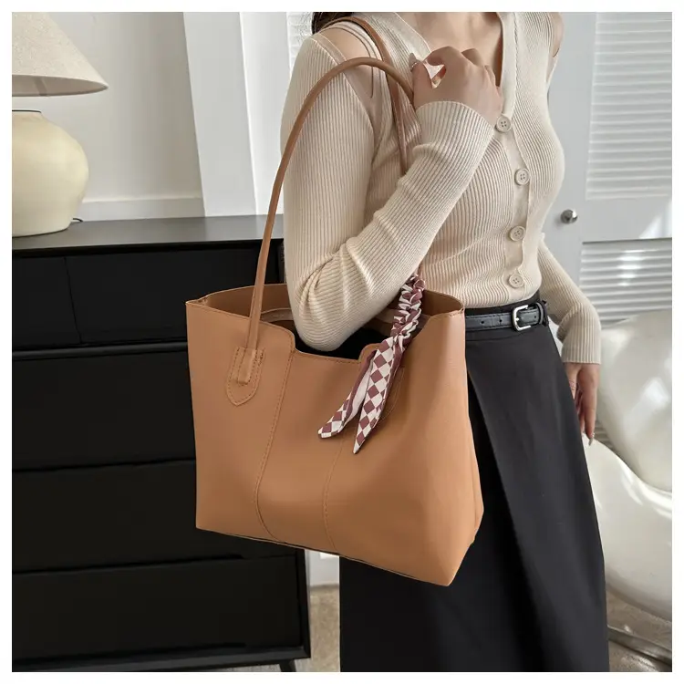 Retro Silk Scarf Handbag Brown 2023 — feature 8