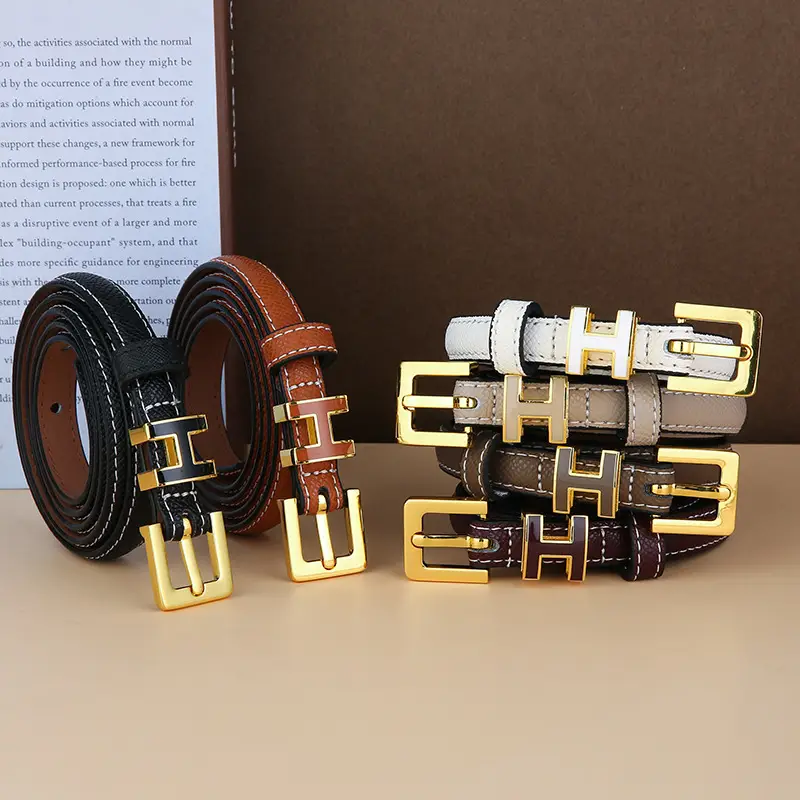 Genuine Leather Letter Counter Belt Women's Suit Jacket Waist - Image 11
