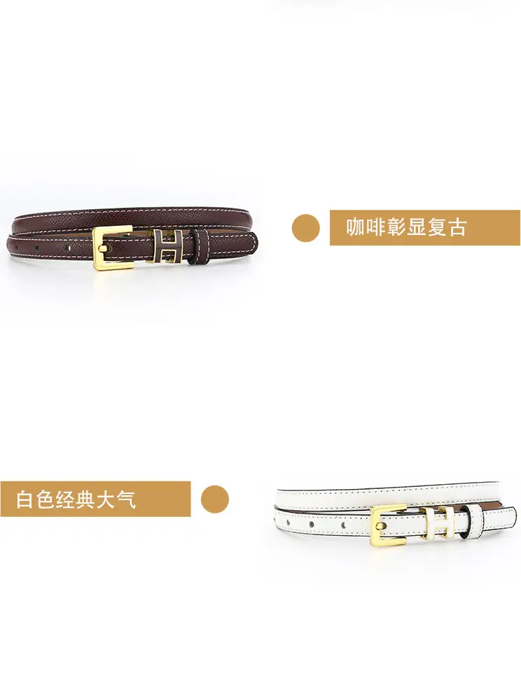 Genuine Leather Letter Counter Belt Women's Suit Jacket Waist — feature 8
