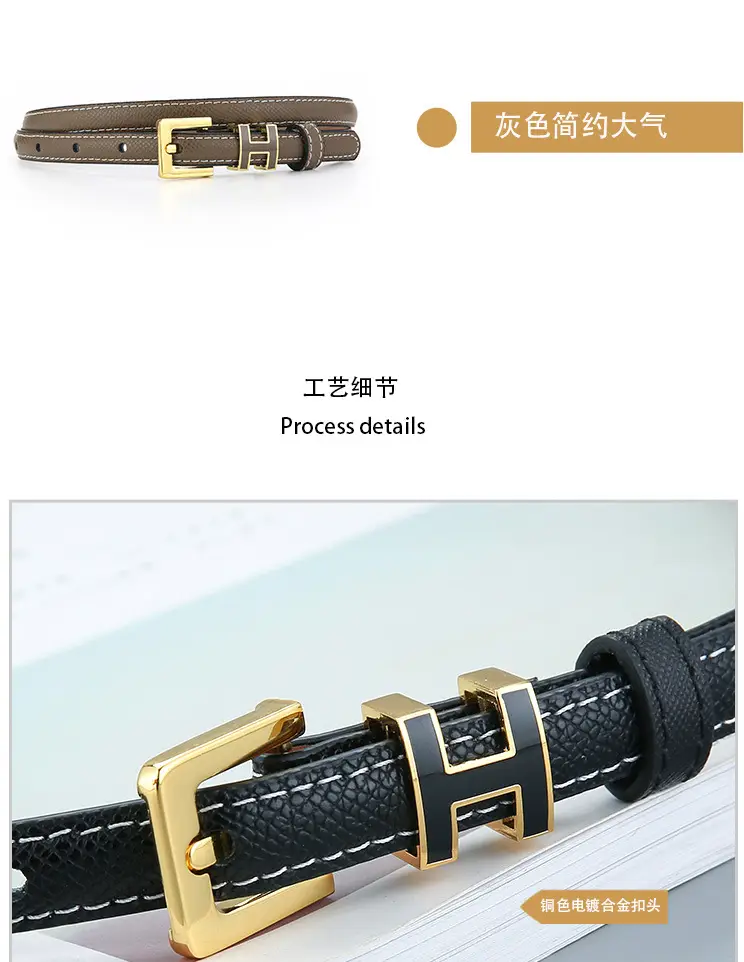 Genuine Leather Letter Counter Belt Women's Suit Jacket Waist — feature 9