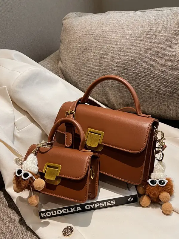 Brown Leather Shoulder Crossbody Bag for Women 2023 - Image 9