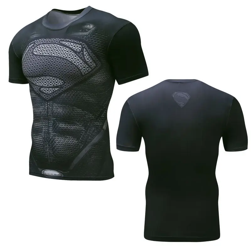 2023 Superman Printed Sports T-Shirt Red Black Mesh - Image 11