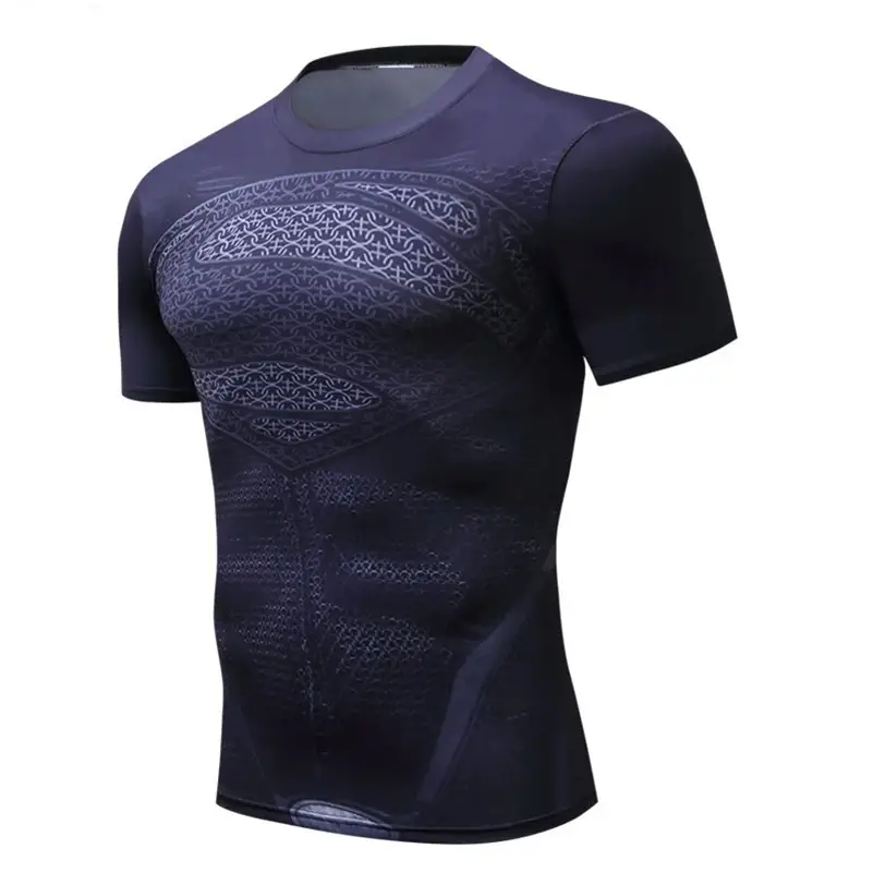 2023 Superman Printed Sports T-Shirt Red Black Mesh - Image 12