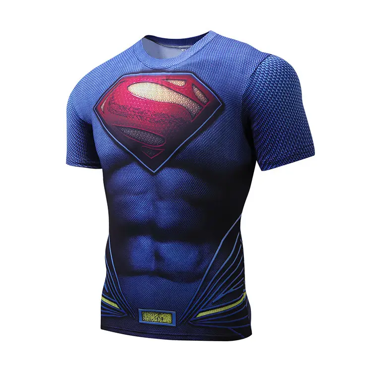 2023 Superman Printed Sports T-Shirt Red Black Mesh - Image 4