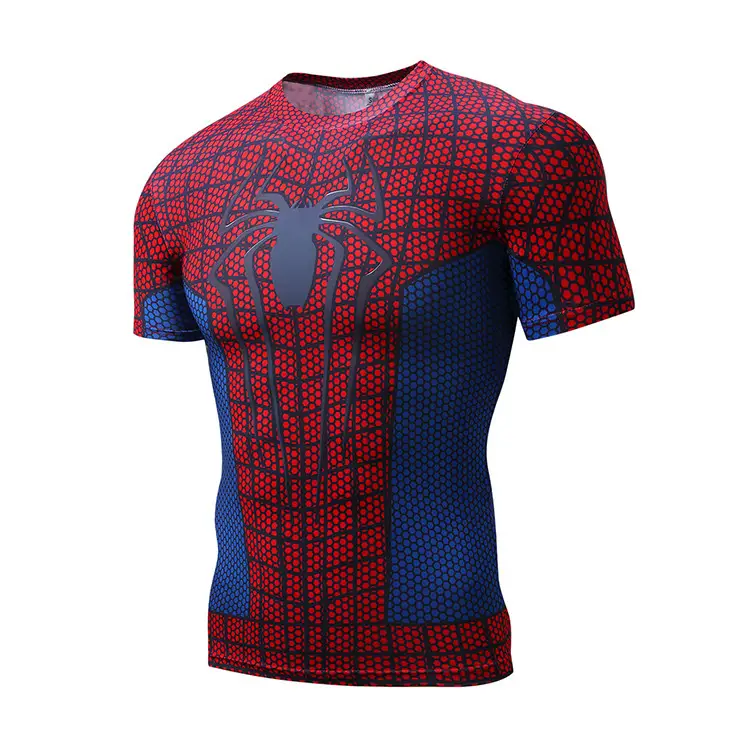 2023 Superman Printed Sports T-Shirt Red Black Mesh - Image 8