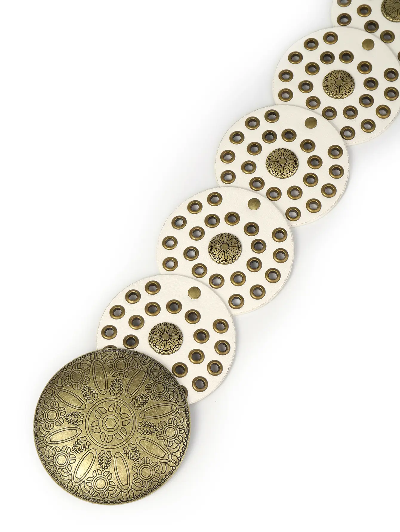 Women's Retro Western Denim Belt with Polka Dot & Hollow Metal Design — feature 37