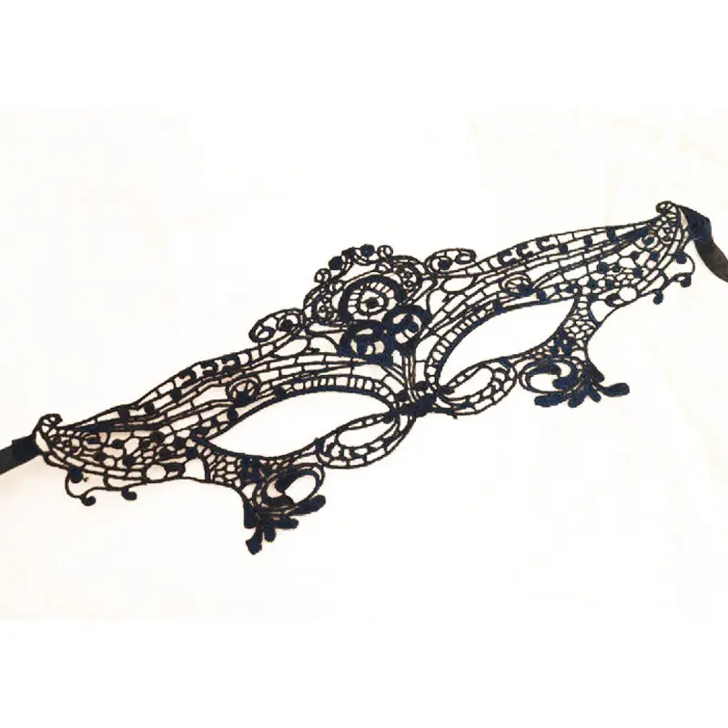 Black Lace Cat Ear Eye Mask Face Mesh Halloween Headwear - Image 15