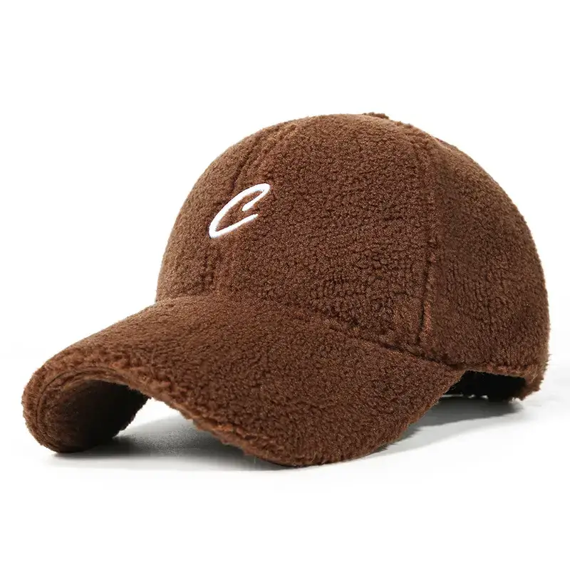 Women's Lambswool Beige Baseball Cap