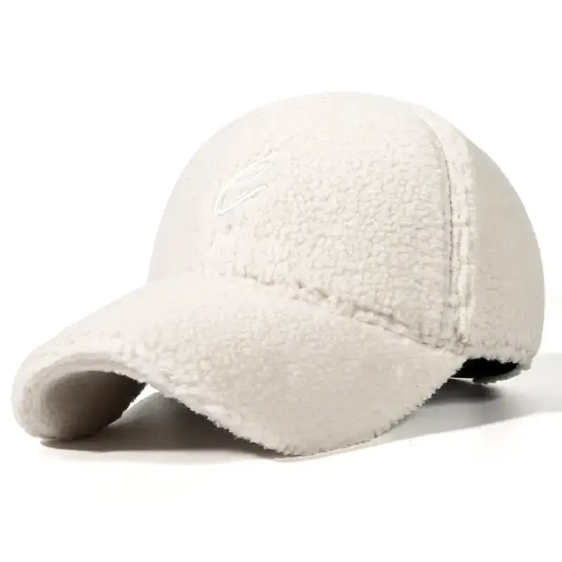 Women's Lambswool Beige Baseball Cap