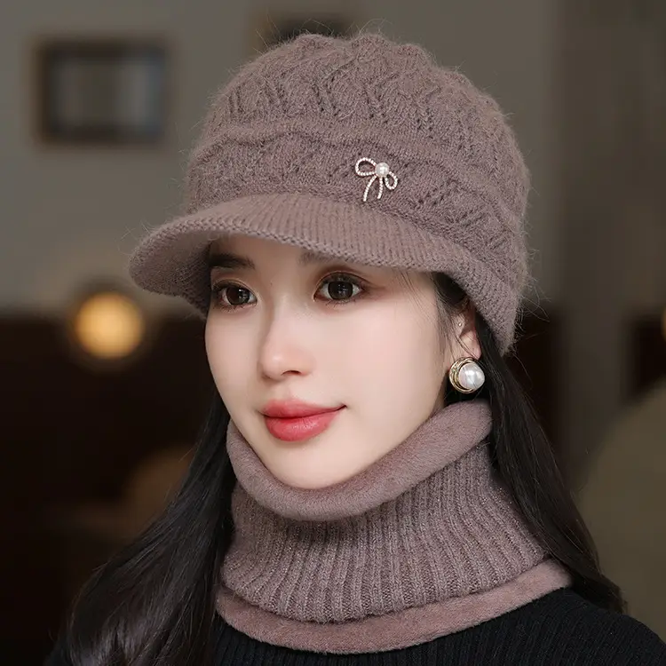 Winter Fleece Hat with Bow Charm for Women — feature 5