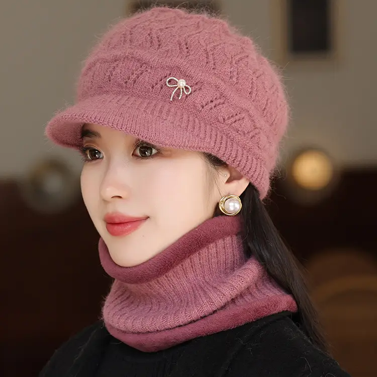 Winter Fleece Hat with Bow Charm for Women — feature 12