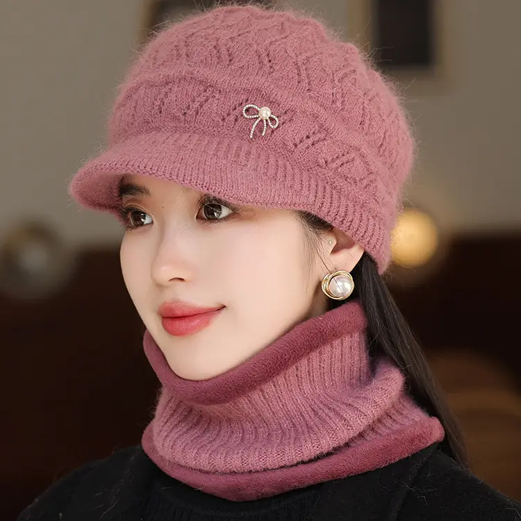 Winter Fleece Hat with Bow Charm for Women — feature 13