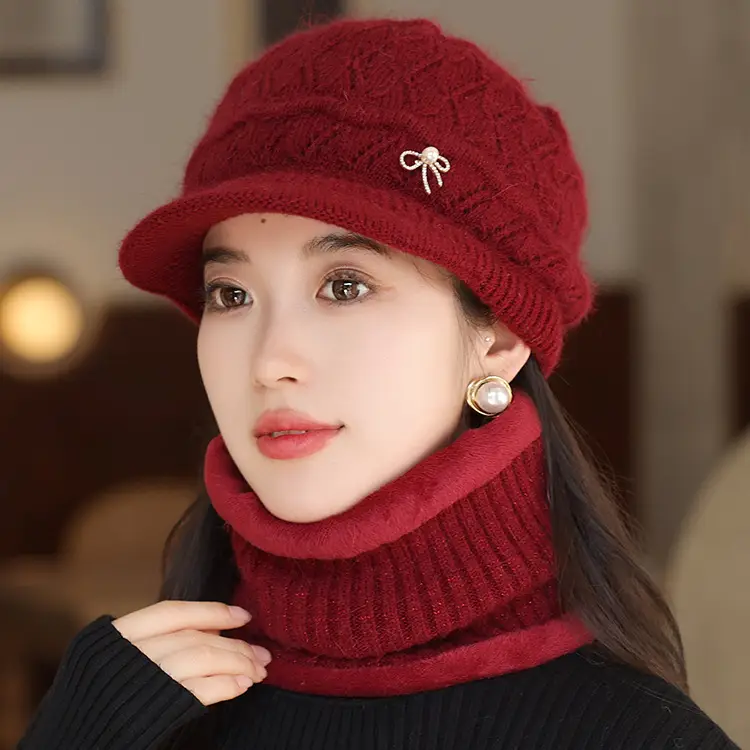 Winter Fleece Hat with Bow Charm for Women — feature 16