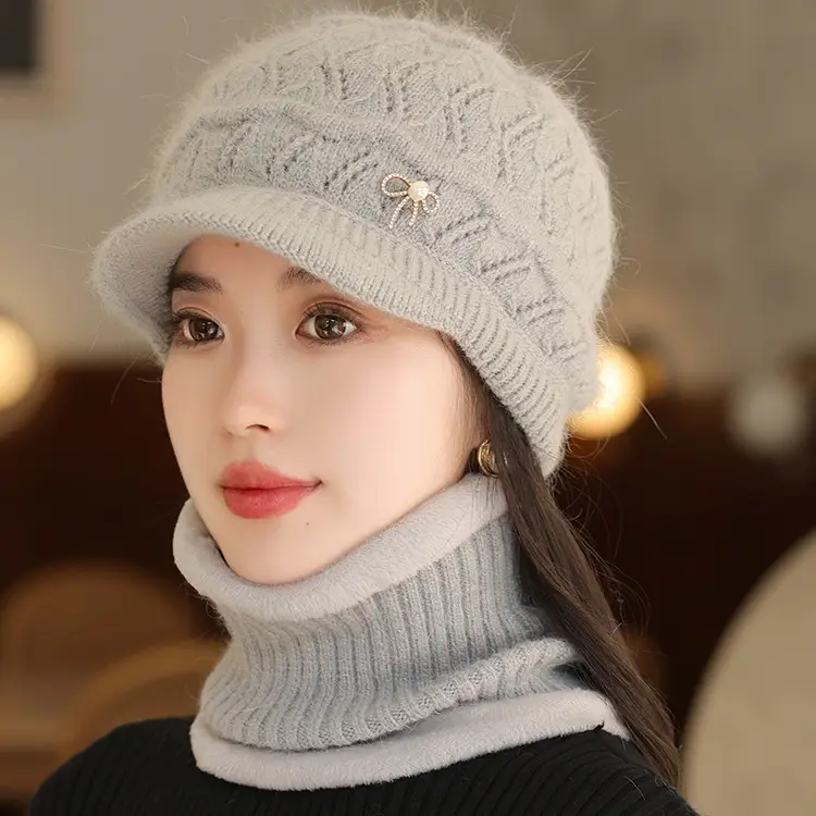 Winter Fleece Hat with Bow Charm for Women — feature 19